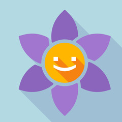 Long shadow loto with a smile text face