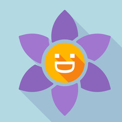 Long shadow loto with a laughing text face