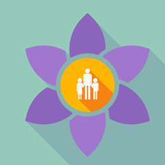 Long shadow loto with a male single parent family pictogram