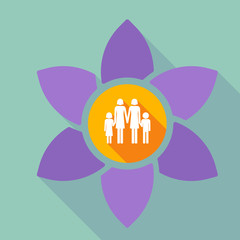 Long shadow loto with a lesbian parents family pictogram