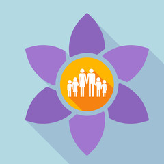 Long shadow loto with a large family  pictogram