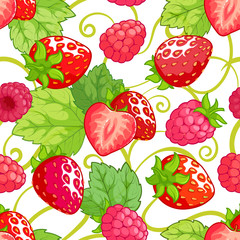 Vector seamless pattern with berries