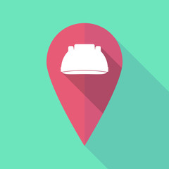 Long shadow map mark with a work helmet