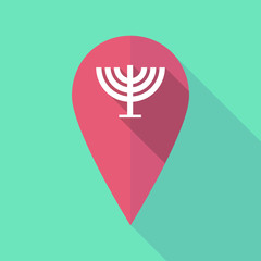 Long shadow map mark with a chandelier