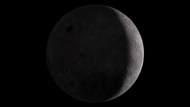 the Moon: flight around the planet Earth’s moon in front of a black background (loop, elements of this image are furnished by NASA)