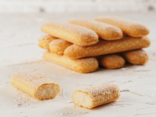 ladyfinger savoiardi biscuit cookies close up
