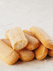 ladyfinger savoiardi biscuit cookies close up