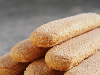 ladyfinger savoiardi biscuit cookies close up