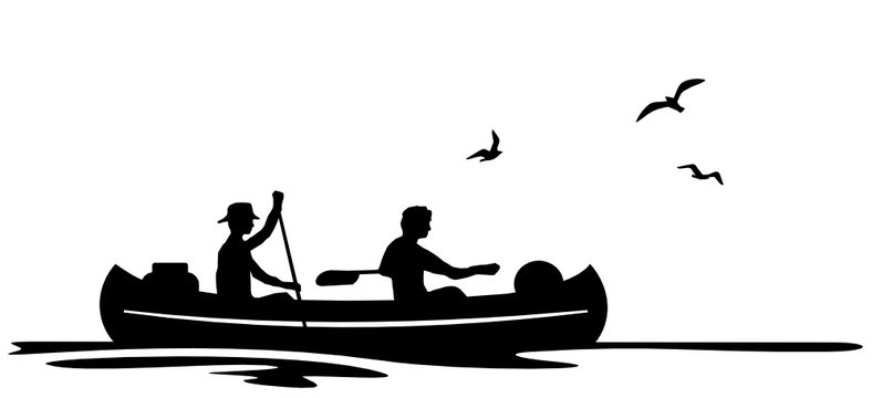 Silhouette Paddelboot