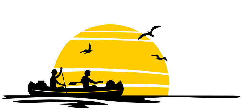 Silhouette Paddelboot