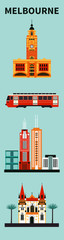 Melbourne city. Vector