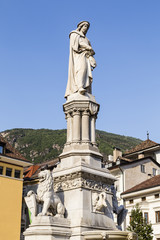Obraz premium Walther-Denkmal, Bozen, Südtirol, Italien, Walther statue, Bolzano, South Tyrol, Italy