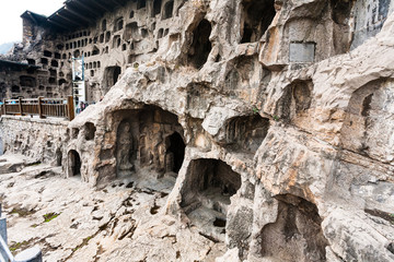caves and Grottoes in wall of West Hill in Longmen