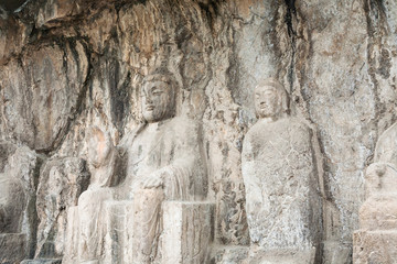 carved Buddha sculpture in Longmen Grottoes