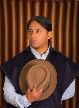 Close Up Portrait Of Young Indigenous Latin American Man