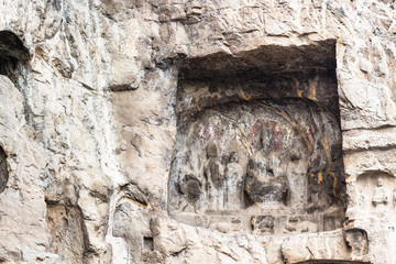 reliefs in cave of Longmen Grottoes