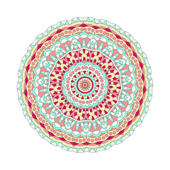Abstract design element. Round mandala in vector. Graphic template for your design. Decorative retro ornament