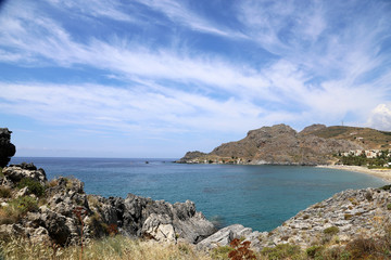 Bucht von Damnoni nahe Plakias an der Südküste von Kreta, Griechenland