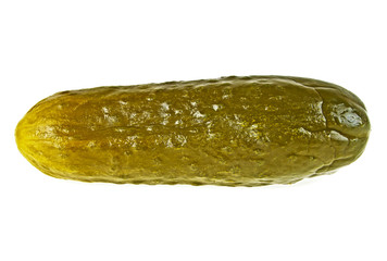 Marinated pickled cucumber isolated on white background