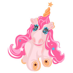 Cute vector unicorn with star
