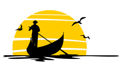 Silhouette Gondoliere © SimpLine