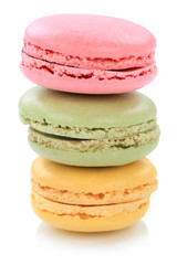 Macarons Macaroons bunte Kekse Stapel Dessert aus Frankreich Freisteller