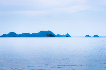 Sea and sunset fishing boat