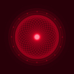 Sacred Geometry, Light Star, Space Illustration, Swirl trail effect, Vector.