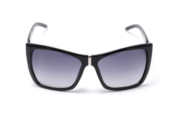 Fototapeta premium Sunglasses in white wide frame isolated