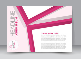 Flyer, brochure, billboard template design landscape orientation for education, presentation, website. Pink color. Editable vector illustration.