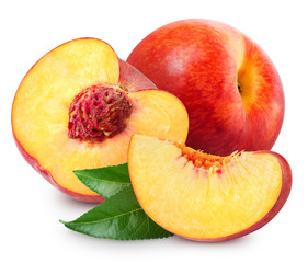 peach fruits isolated