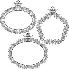 set of silhouettes royal borders