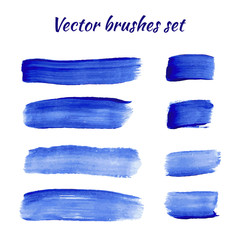 Set of watercolor brush vector strokes. Vector illustration for your design