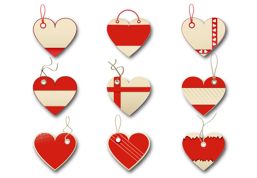 Nine Heart-Shaped Gift Tag Layouts
