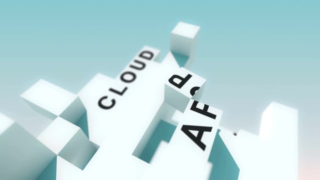 Information Technology words animated with cubes