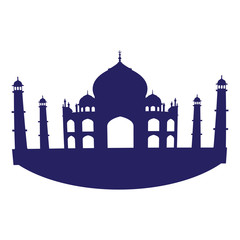 Isolated silhouette of Taj Mahal, Vector illustration