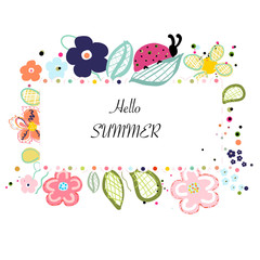 Abstract decorative summer flowers