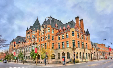 Poster Place Viger, a historic hotel and train station in Montreal - Quebec, Canada. © Leonid Andronov