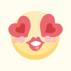 Emoticon (emoji) vector, emotion in love