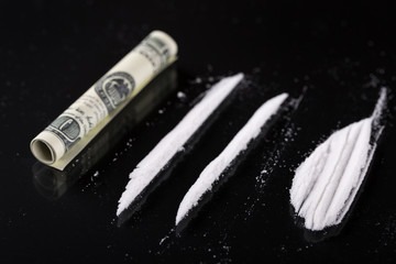 Cocaine on black