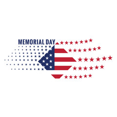 Isolated memorial day emblem on a white background, Vector illustration