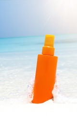 Tube lotion with sunblock
