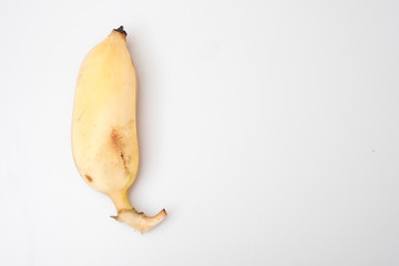 Isolated ripe cultivated banana on white background