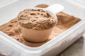 Sport and diet nutrition with equipment on stone background top view