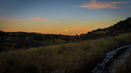 Moon rising over the mountains. 