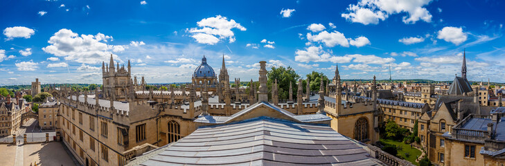 Panorama of the center of Oxford, UK