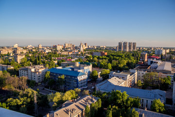 Fototapeta na wymiar Aerial summer Voronezh cityscape
