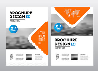 Business Brochure design. Annual report vector illustration template. Flyer corporate cover. Business presentation with photo and geometric graphic elements.