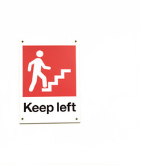 Keep Left Sign in Red and White
