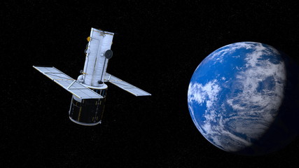 地球と人工衛星 © tsuneomp